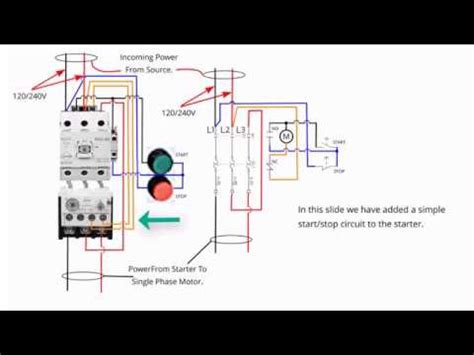 single phase starter connections youtube