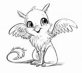 Coloring Mythical Creatures Pages Griffin Cute Drawings Animal Drawing Fantasy Potter Harry Baby Adult Godbey Courtney Color Griffins Outline Choose sketch template