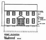 Colonial House Plans Front Plan Simple Elevations Floor Elevation Garage sketch template