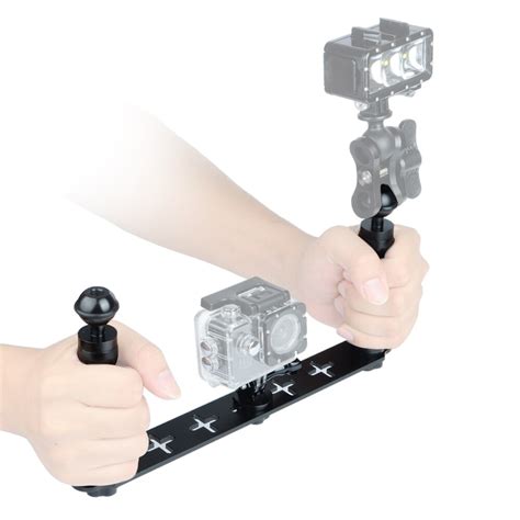 handheld handle hand grip stabilizer rig underwater scuba diving stabilizer tray mount led light
