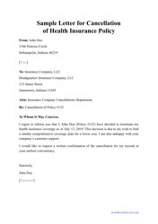 cancellation  insurance policy letter templates