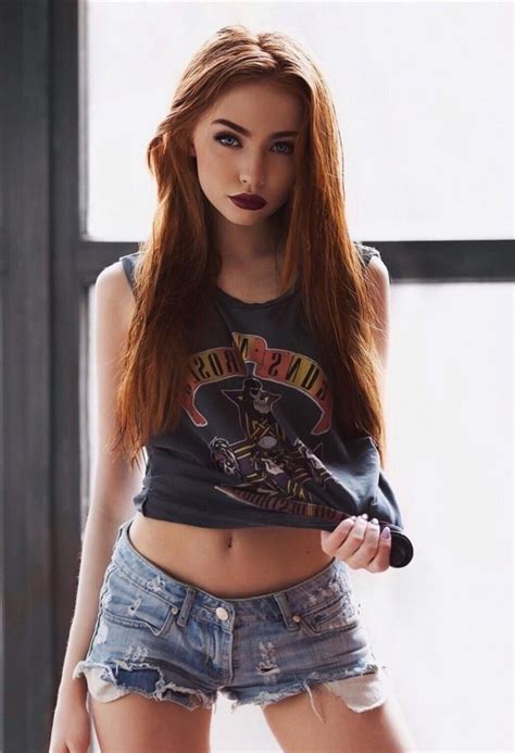Ginger Models Jean Short Outfits Pretty Redhead Redhead Models