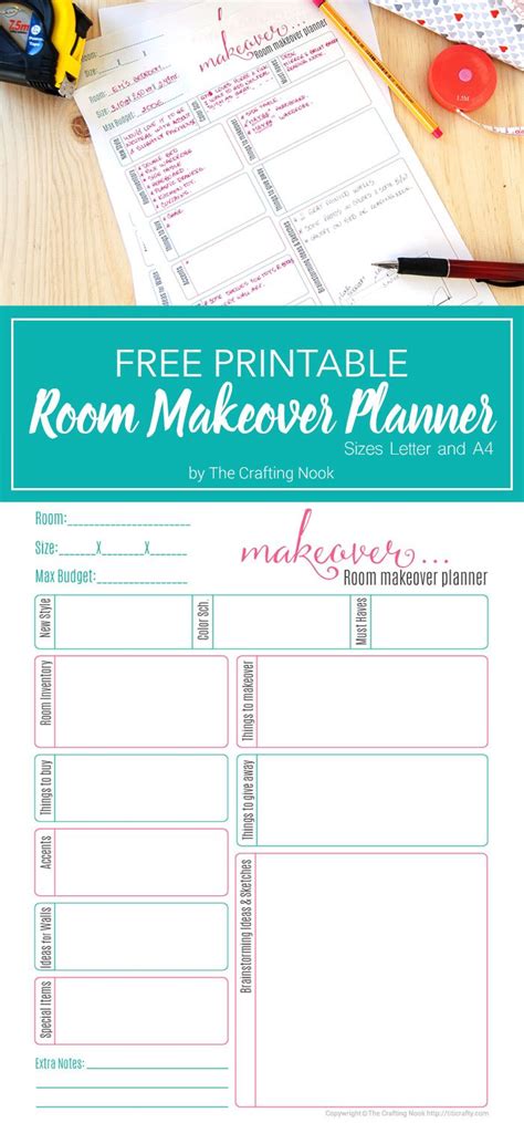 room makeover planner printable printable planner project