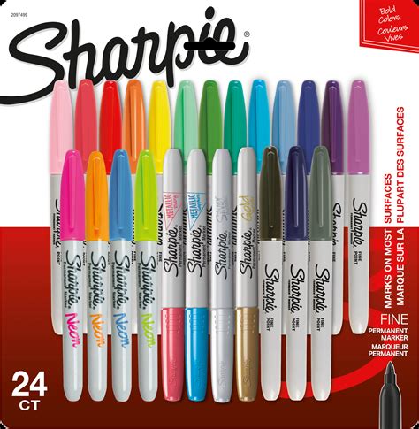 sharpie permanent markers fine point assorted colors  count