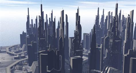 sci fi downtown city free 3d model rockthe3d