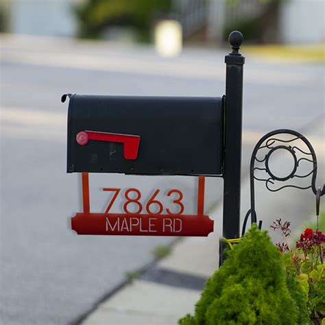 mailbox address signs metal art decor modernist metal
