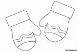 Coloring Mittens Gloves Snowman Coloringpage sketch template