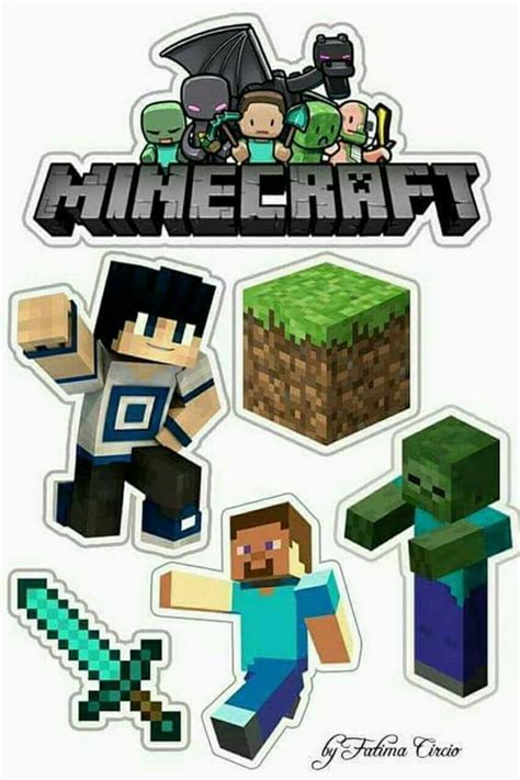 minecraft party  printable cake toppers   fiesta  geeks