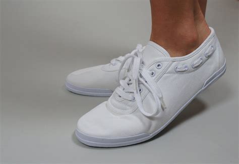 vintage white lace  canvas sneakers tennis shoes  side