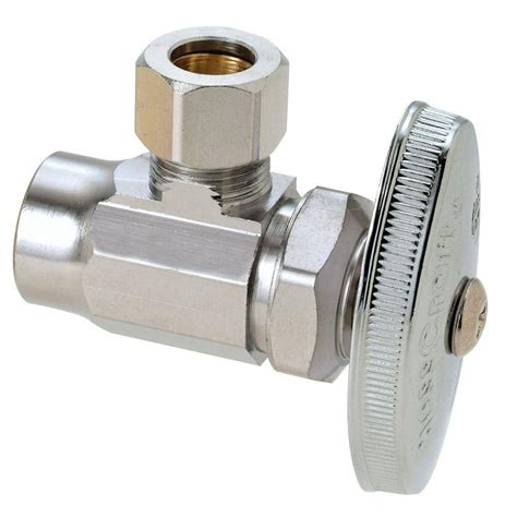 brasscraft   sweat inlet    compression outlet chrome plated multi turn angle valve