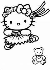 Hello Kitty Coloring Ballerina Printable Pages Bear Girls Teddy Ecoloringpage sketch template