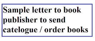 sample letter  book publisher  send catelogue order books