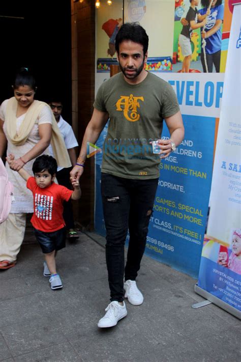 Tusshar Kapoor Snapped With Son Laksshya Kapoor In Mumbai Parties
