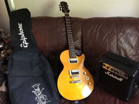 epiphone les paul special ii slash afd electric guitar  marshall practice amp  newcastle