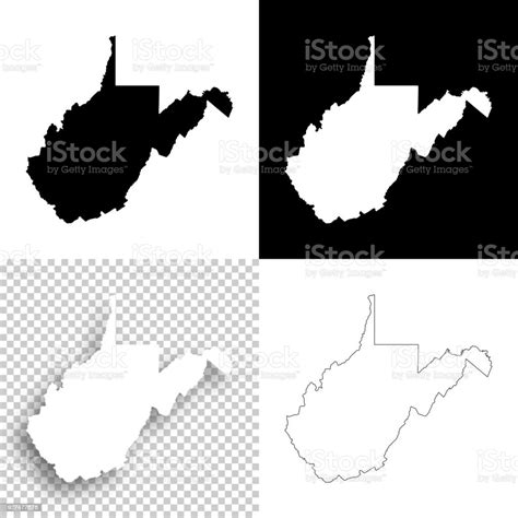 Vetores De Virgínia Ocidental Mapas Para Design Branco Planos De Fundo