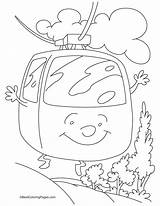 Cable Car Coloring Pages Cartoon Kids sketch template