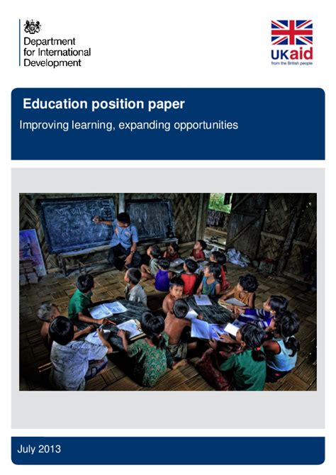 education position paper improving learning expanding