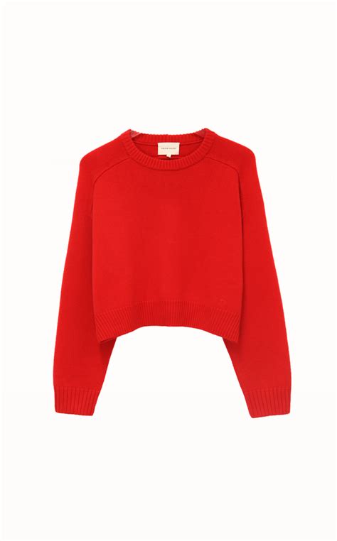 loulou studio bruzzi sweater red garmentory