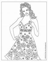 Coloring Pages Fashion Printable Dresses Girls Model Mannequin Clothes Kids Print Adult Musical School High Colouring Jobs Color Adults Sheets sketch template