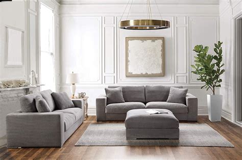 acanva luxury classic modern corduroy living room sofa set  piece light grey walmartcom