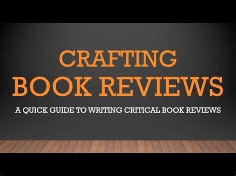 write  critical book review youtube
