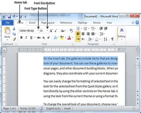 word setting text fonts