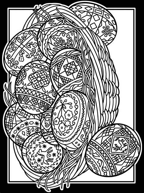 printable easter egg coloring pages  adults  concept