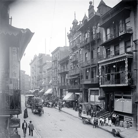 mott street chinatown  york vintage photo