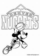 Pages Nuggets Denver Coloring Mickey Mouse Nba Print Browser Window sketch template