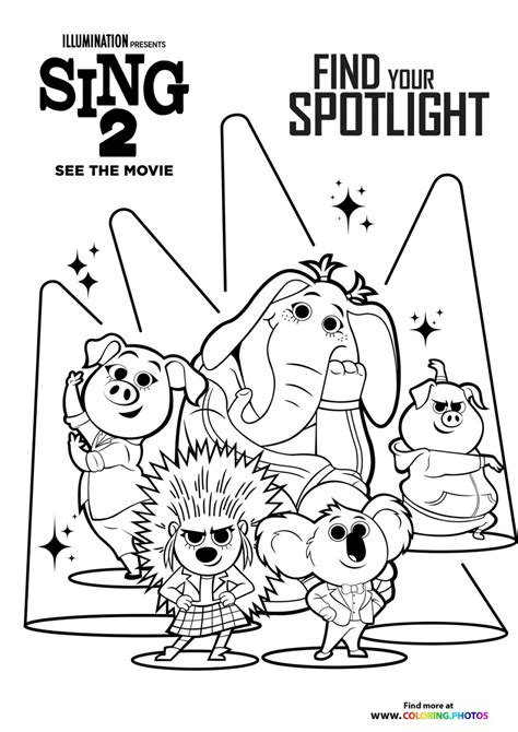 sing  characters coloring pages  kids