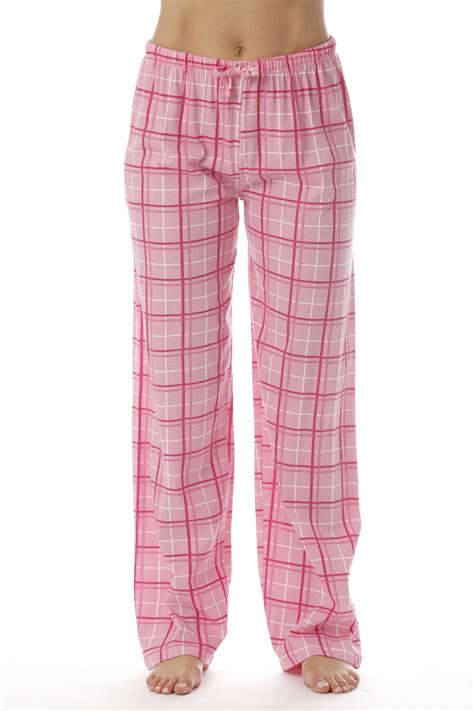 love women plaid pajama pants sleepwear pink plaid small