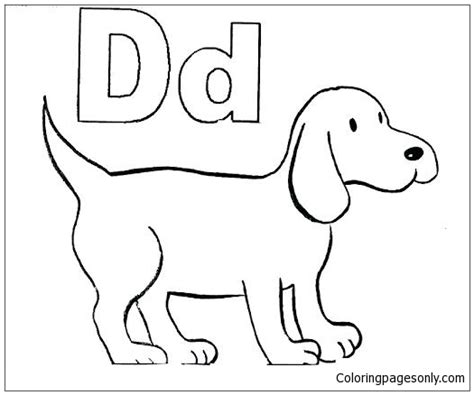 letter    dog image  coloring page  printable coloring pages