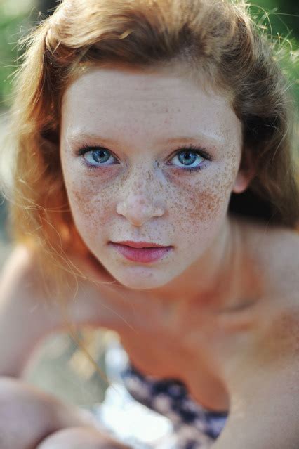 auburn beautiful blue eyes freckles ginger girl image 105447 on