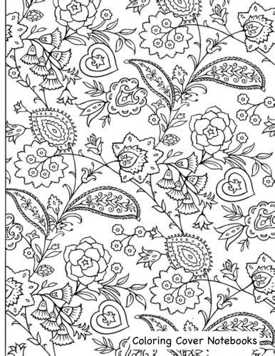 coloring cover notebook floral wide ruled notebook