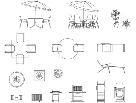 cad block  drawing files   details  outdoor furniture