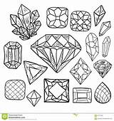 Coloring Pages Shape Crystal Gemstone Drawing Diamonds Diamond Shapes Google Printable Doodle Silhouette Adult Hand Vector Draw sketch template