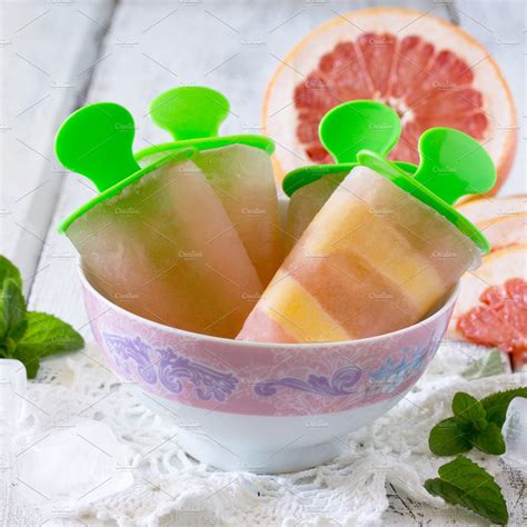 delicious fruit ice  grapefruit  assortment fruit