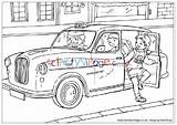 Colouring London Cab Village Activity Explore sketch template