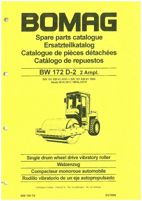 bomag bwd  spare parts catalogue manuals