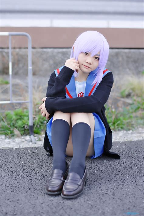 Cardigan Cosplay Glasses Kneesocks Nagato Yuki Nanahashi