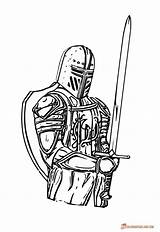 Knight Knights Coloringpages Caballero Ritter sketch template