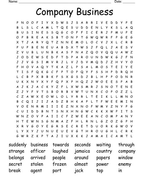 company business word search wordmint