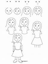 Draw Girl Step Drawing Easy Girls Drawings Cartoon Dessin Kids People Simple Un Fille Printable Apprendre Learn Beginners Enfant Bonhomme sketch template