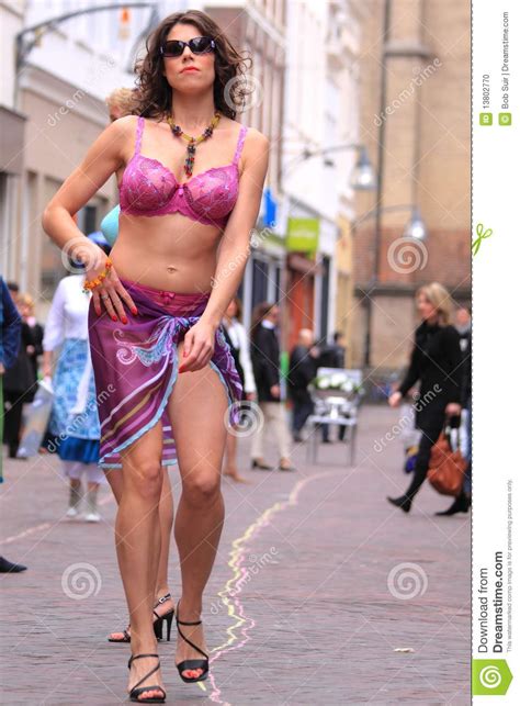 Girl Lingerie In The Street Street Style Fashion