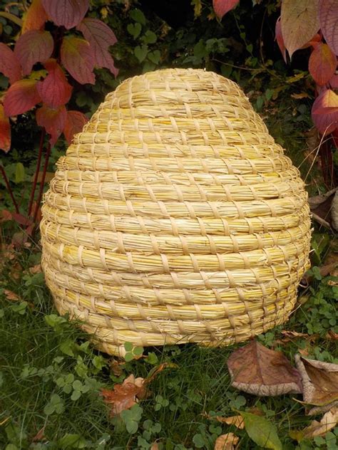 skep beehive traditional medieval style materials natural straw display