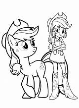 Applejack Coloring Pages Equestria Girl Mlp sketch template