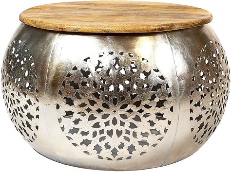 marokkanischer runder vintage tisch aus metall sofa tisch sofatisch