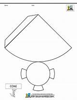 Cone 3d Shapes Nets Shape Geometric Math Printable Template Templates Tabs Worksheets Solid Salamanders Printables Pdf School Cut Paper Elementary sketch template