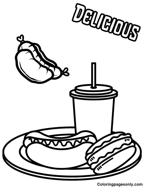 hot dog coloring pages coloring pages  kids  adults