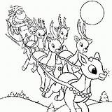 Santa Coloring Pages Reindeer sketch template